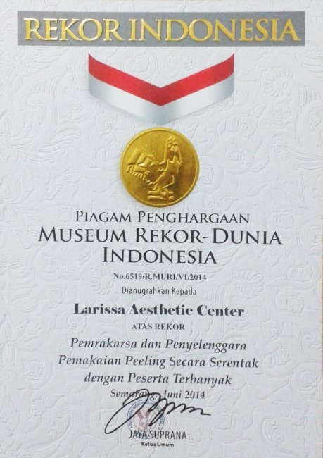 Pemrakarsa dan Penyelenggara Pemakaian Peeling Secara Serentak dengan Peserta Terbanyak