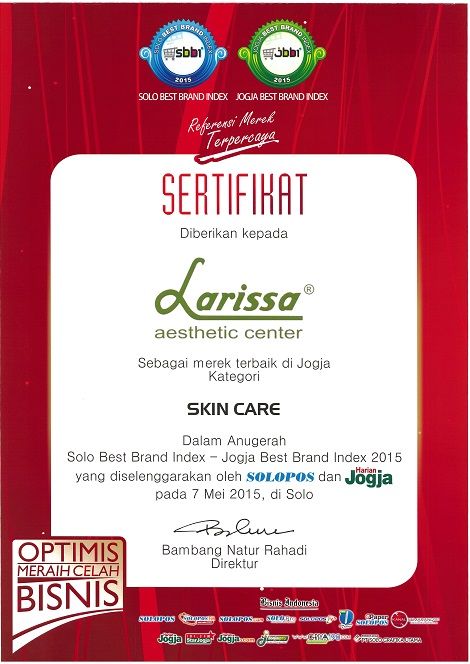 Merk Terbaik kategori Skin Care di Jogja - Solo Best Brand Index & Jogja Best Brand Index 2015