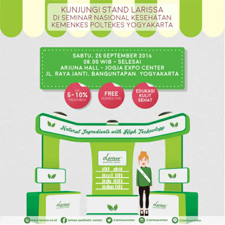 Kunjungi Stand Larissa di Seminar Nasional Kesehatan Kemenkes Poltekes Yogyakarta