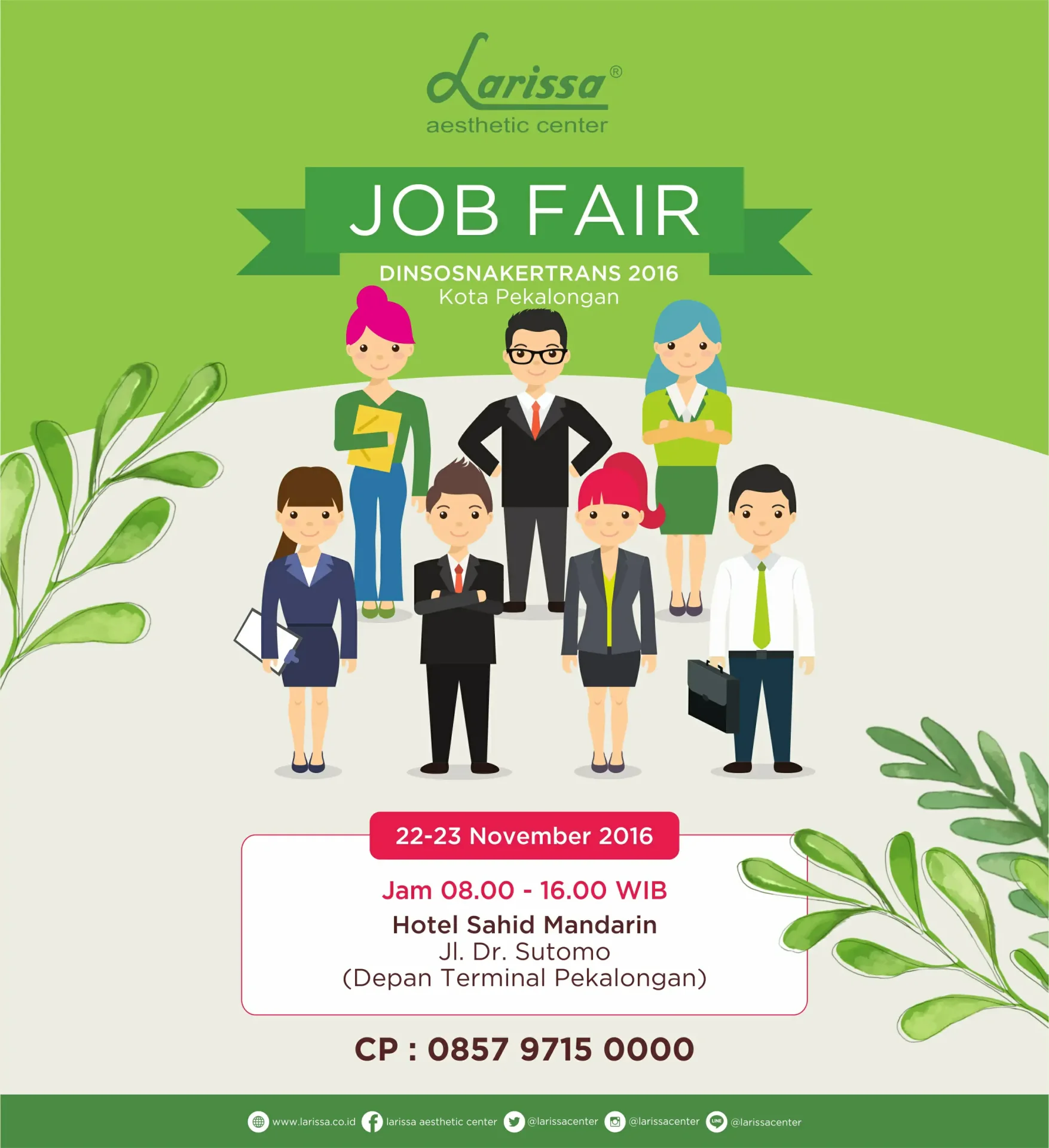 Open Recruitment Larissa di Job Fair DINSOSNAKERTRANS 2016 Pekalongan