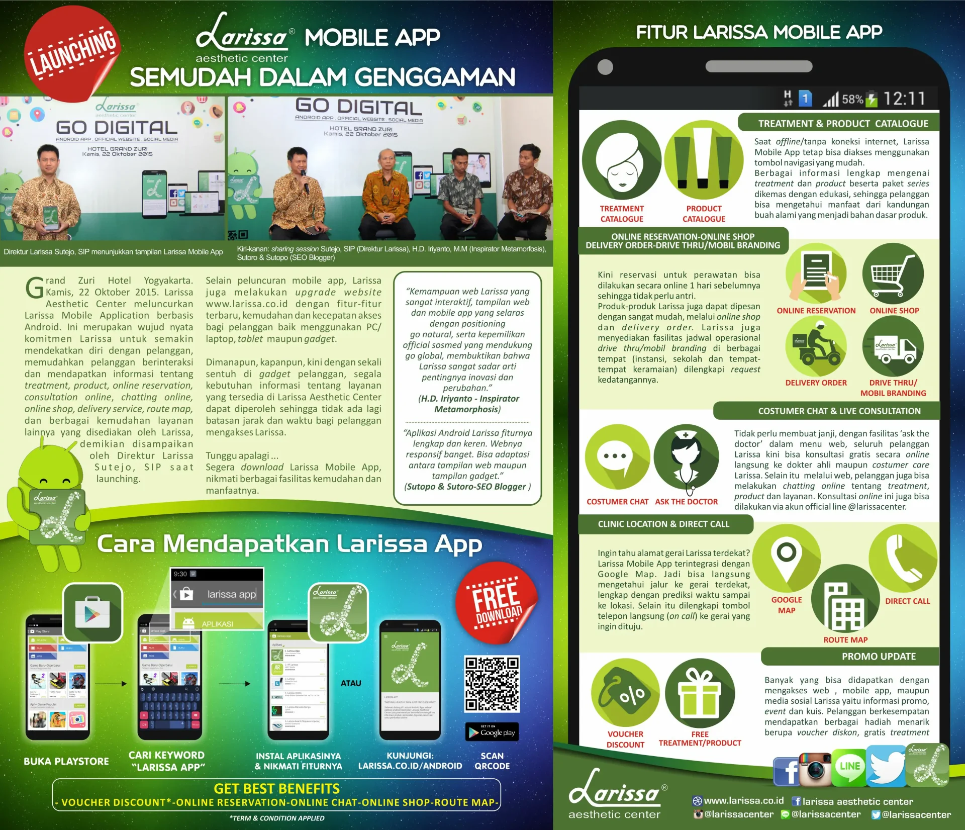 LARISSA LUNCURKAN MOBILE APP " GO NATURAL-GO DIGITAL-GO GLOBAL"