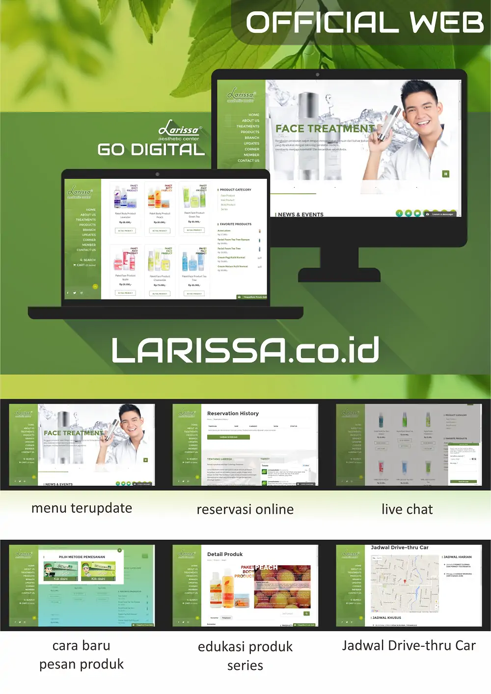 KEMUDAHAN MENGAKSES WEBSITE LARISSA AESTHETIC CENTER
