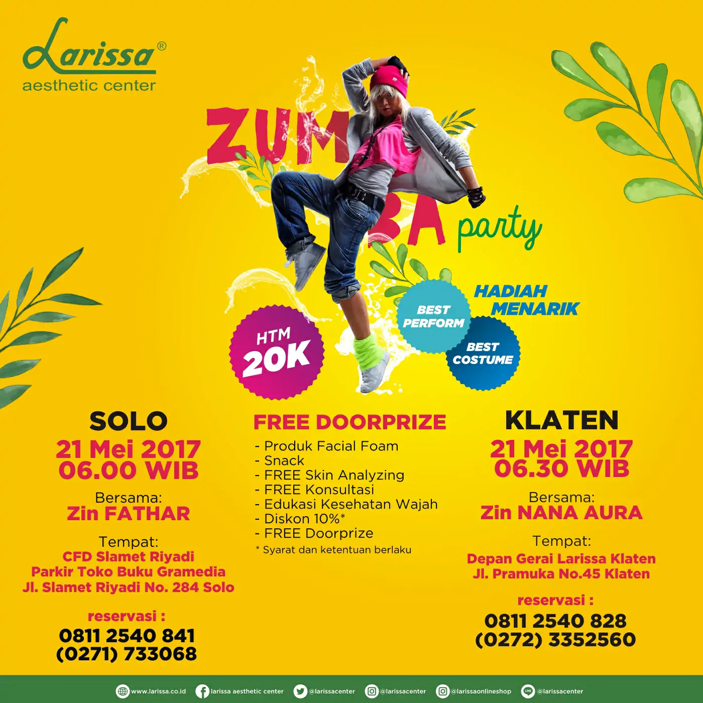Larissa Zumba Party Hadir di Klaten dan Solo