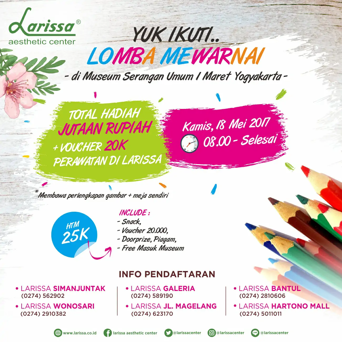 Lomba Mewarnai Bersama Larissa Aesthetic Center 18 Mei 2017