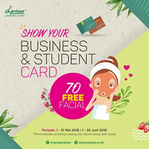 Gratis Undian Facial dengan Menunjukan Kartu Pelajar, Business Card dan Update Data Kememberan