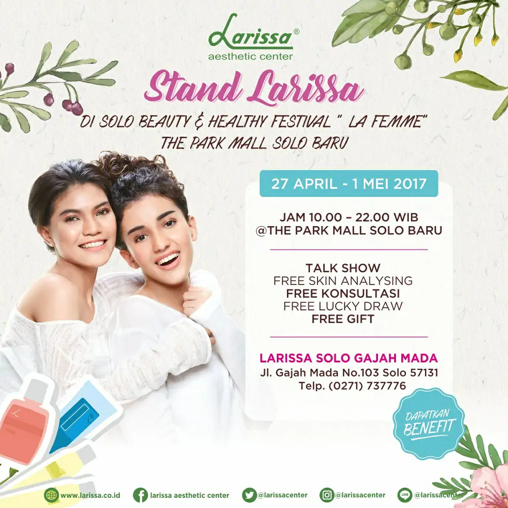 Stand Larissa di "Solo Beauty & Healthy Festival" The Park Mall Solo Baru