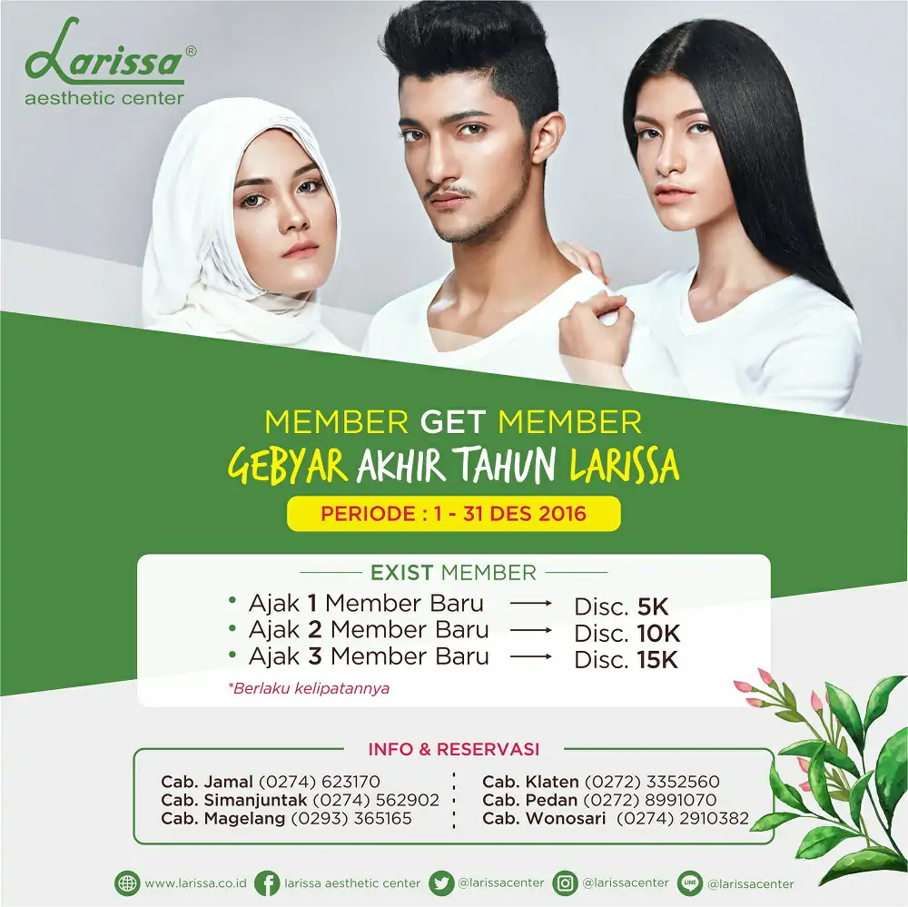 FREE Discount Treatment Larissa Cab. Yogyakarta, Magelang dan Klaten