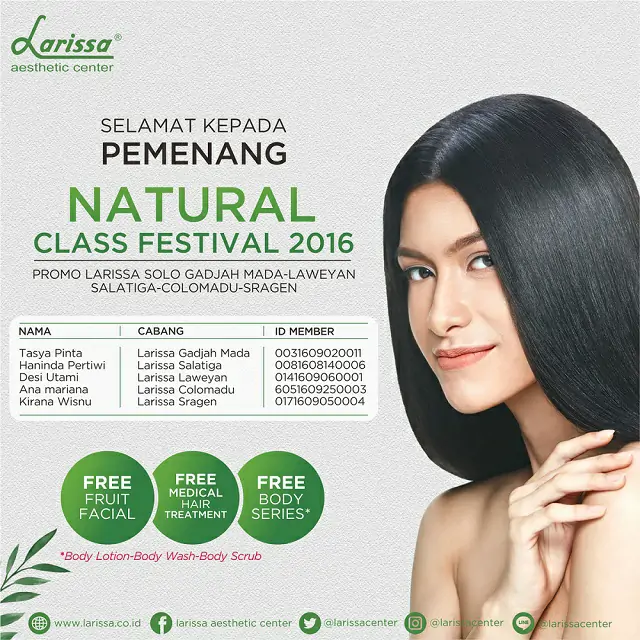 Pengumuman Pemenang Larissa Natural Class Festival 2016