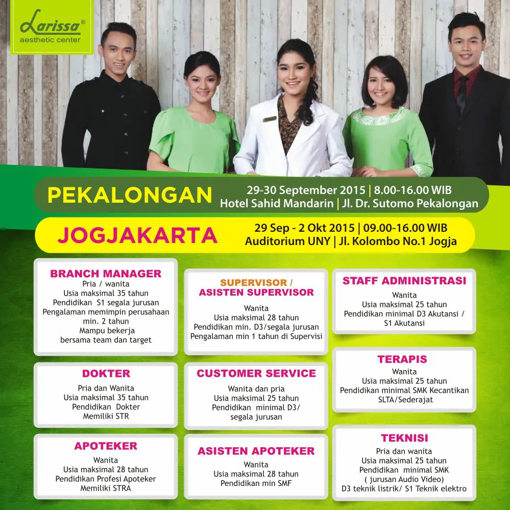 JOB FAIR LARISSA AESTHETIC CENTER
