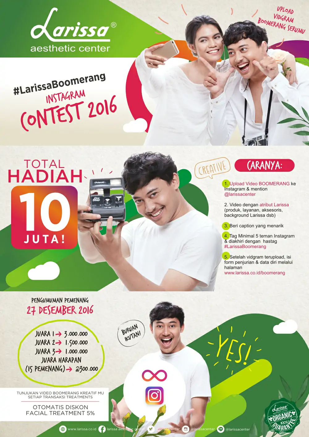 #LarissaBoomerang Contest 2016 Total Hadiah 10 Juta Rupiah