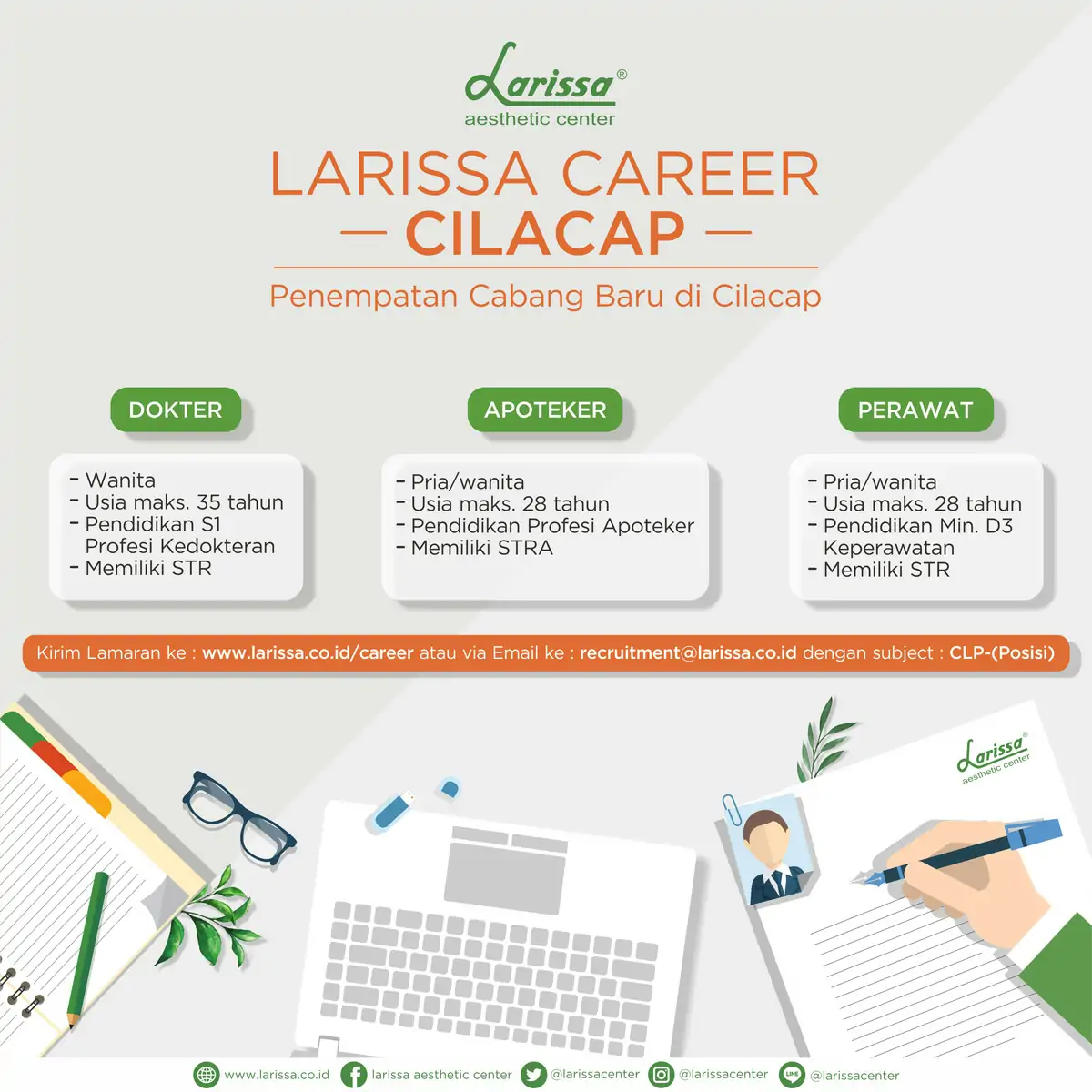 Lowongan Kerja Dokter, Perawat & Apoteker Larissa Penempatan Cilacap