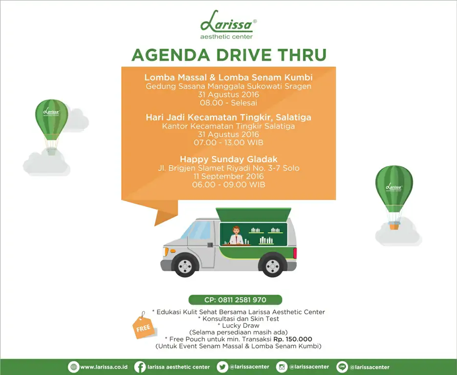 Agenda Mobil Drive Thru Larissa Sragen, Salatiga & Solo