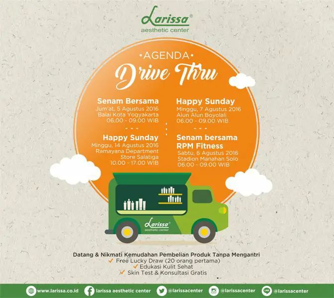 Agenda Mobil Drive-Thru Larissa Aesthetic Center di 4 Kota