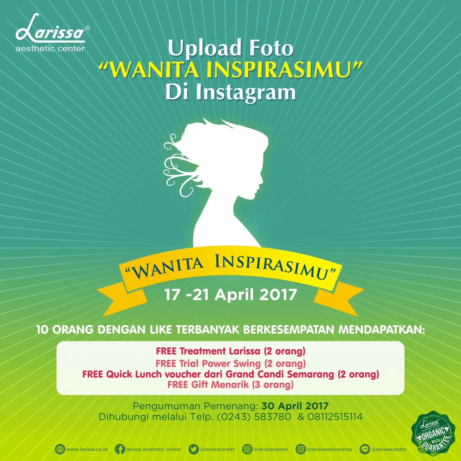 Upload Wanita Inspirasimu di Instagram Dapatkan Hadiah Untuk 10 Pemenang