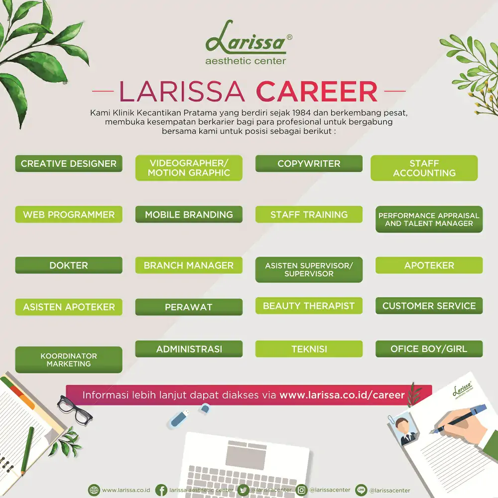 Lowongan Kerja Larissa Aesthetic Center Februari 2017