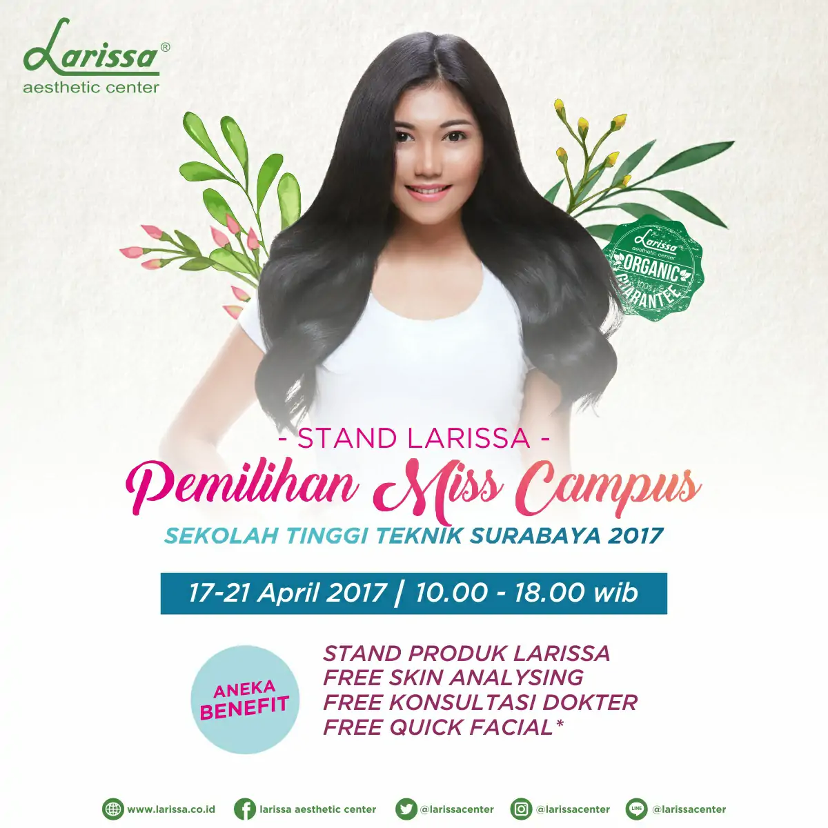 Stand Larissa di Pemilihan Miss Campus ISTT Surabaya