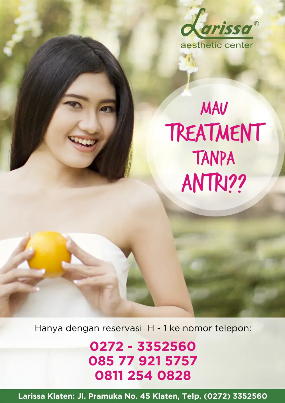 Nomor Telp. Reservasi Treatment Larissa Cab. Klaten