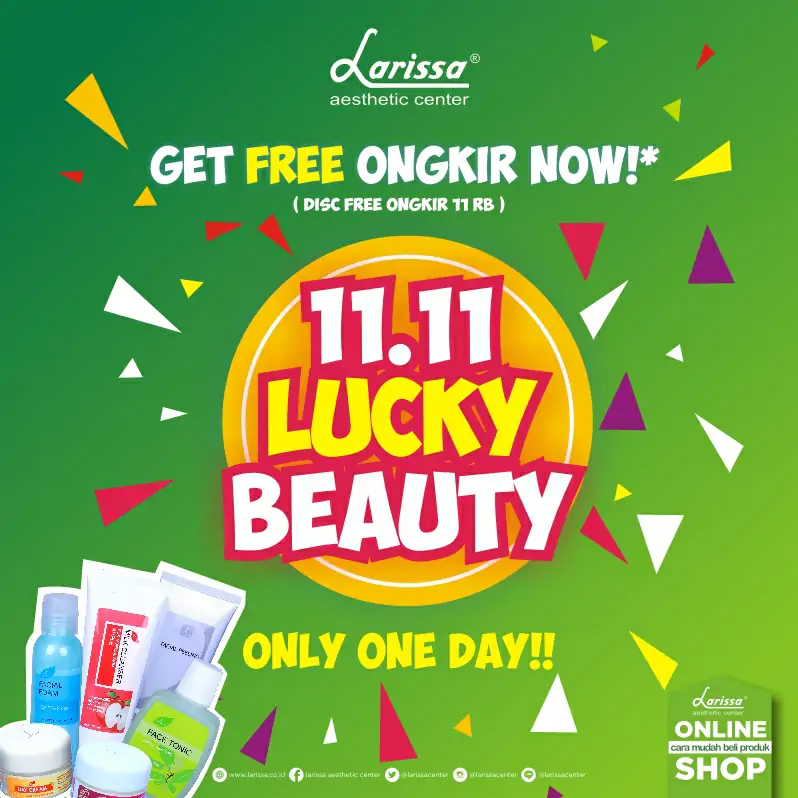 HANYA SEHARI, Promo Larissa Onlineshop FREE Ongkir*, Tanggal 11 Bulan 11 - 2016