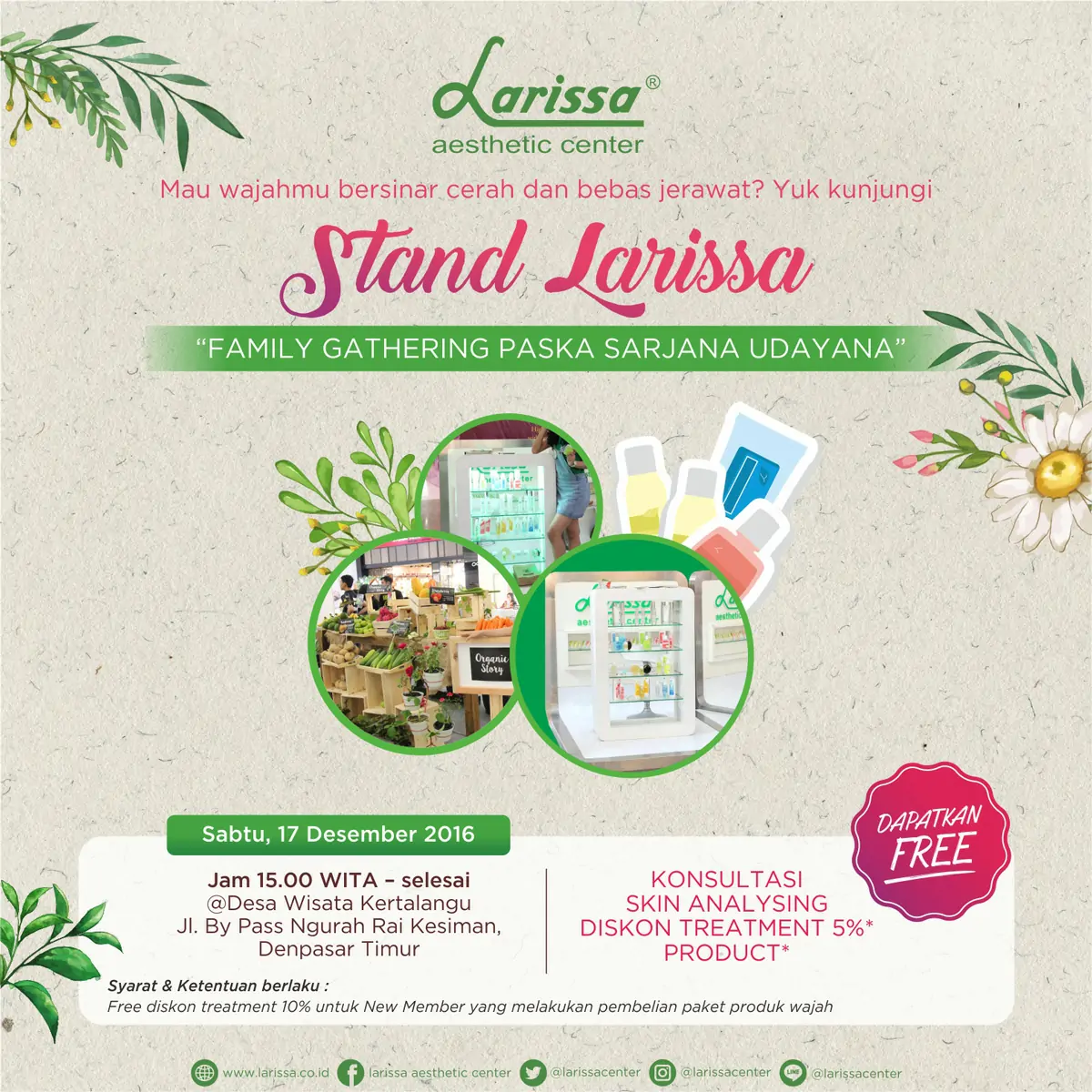 Stand Larissa di Family Gathering Paska Sarjana Universitas Udayana