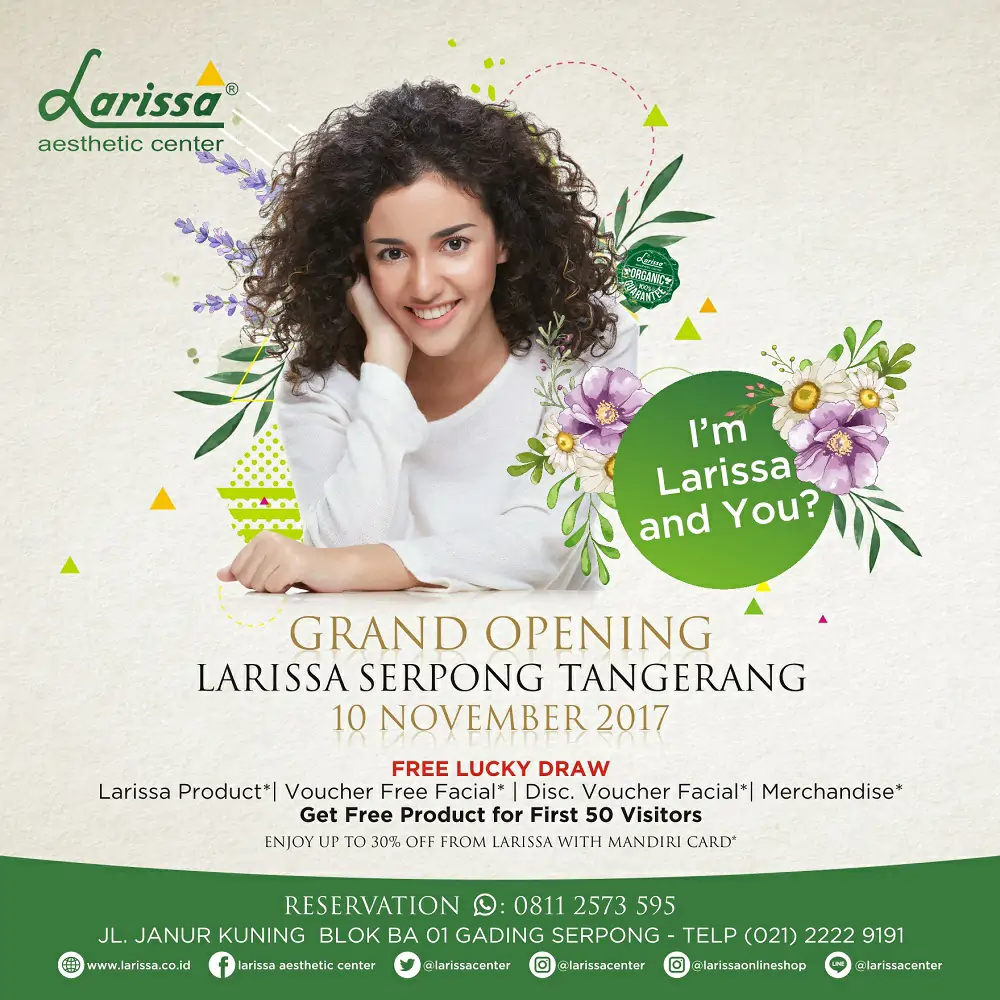 Grand Opening Serpong, Larissa Bagikan Gratisan Produk, Voucher dan Merchandise